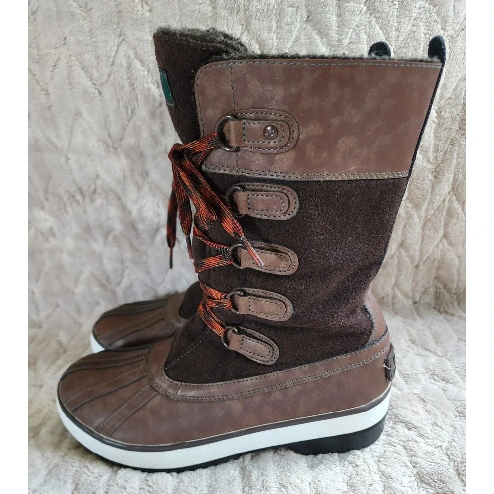 UGG Baroness Waterproof Lace Up Brown Winter Duck Boots Womens 6.5